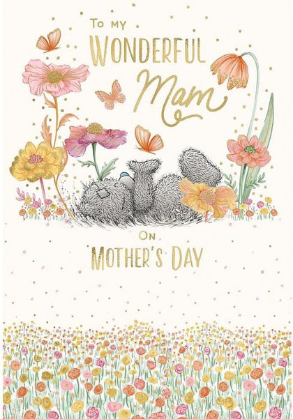 Bear Laying In Meadow To My Wonderful Mam Mother's Day Card