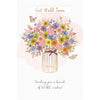 Floral Vase Design Get Well Soon Card