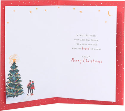 Couple Walking in the Snow Mum & Dad Christmas Card