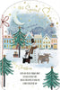 Dogs With A Snowman Son Christmas Card