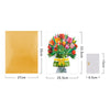 Colorful Tulip Bouquet with Ribbon Bow Design 3D Pop Up Card
