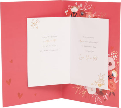 Floral Heart Design Wife Valentine's Day Card