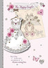 Dress Design Congratulations to The Happy Couple Wedding Handmade Card Large