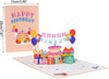 Flag Pulling Birthday Party 3D Pop Up Greeting Card