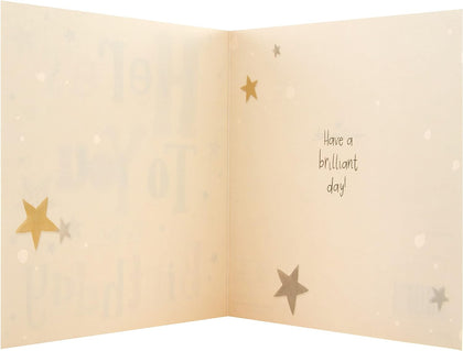 Classic Gold and Silver Text Based Design Birthday Card