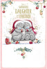 Bears Snuggling Daughter & Partner Christmas Card