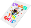 Character with Champagne Bottle Design Congratulations Card