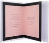 Gold Heart & Pink Flowers Wife Anniversary Card