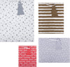 Festive Design 4 Pack Silver & Gold, Large, Medium, Small Christmas Gift Bags