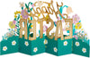 Paper Wonder Displayable Jumbo Easter Card or Centerpiece (Fold Pop Up Easter Eggs and Flowers)
