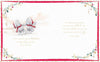Bears With Poinsettia Lovely Wife With 3D Flowers And Organza Bow Boxed Christmas Card
