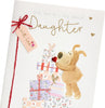 Boofle Standing On Presents Hand Drawn Hearts Design Daughter Birthday Card