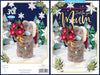 Bear Holding Poinsettia Bouquet Mum 3D Christmas Keepsake Card