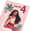 Disney Moana Design 4th Birthday Card with Activity Inside