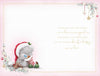 Bear With Snowman And Reindeer Toy Baby Girl Christmas Card