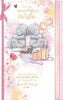 Bears Drinking Tea 'For My Beautiful Wife' Luxury Birthday Day Card With Bow