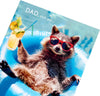 Racoon in Pool Design Dad Birthday Card