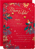 Robin and Winter Florals Design Mum and Dad Christmas Card
