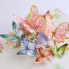 Peach Butterfly and Flowers 3D Pop Up Greeting Card - Birthday Mother Anniversary