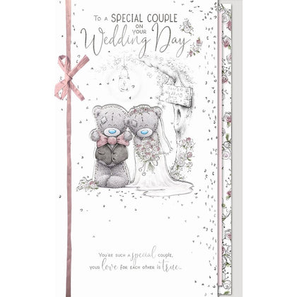 Special Couple Bear Bride And Groom Handmade Wedding Day Card