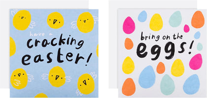 Colourful Eggs in 2 Designs Pack of 10 Charity Easter Cards