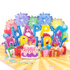 Balloons & Bliss Colorful 3D Pop Up Birthday Card