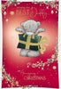 Bear With Gift Daddy Christmas Card
