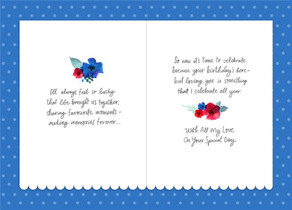 Willow Floral Bouquet For One I Love Birthday Card