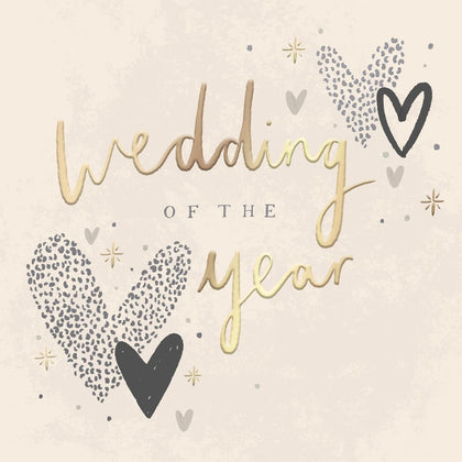 Heart Design Contemporary Luxury Foiled Wedding Congratulations Card