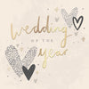Heart Design Contemporary Luxury Foiled Wedding Congratulations Card
