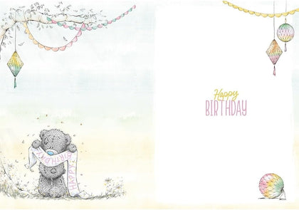 Bear Putting Lights Up Time To Party ! Birthday Card