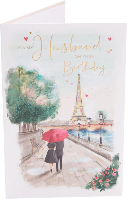 Eiffel Tower Design Husband Birthday Card