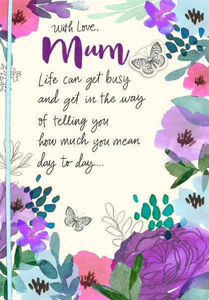 Willow Bouquet Mum Birthday Card