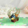 Two Love Birds in Heart Nest 3D Pop Up Greeting Card - Valentine's Day Anniversary Wedding Birthday
