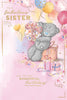 Bear Holding Up Gift Sister Birthday Card