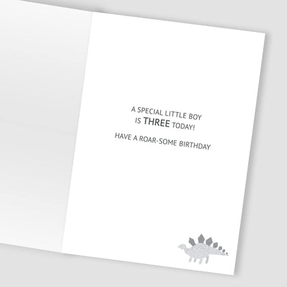 Dinosaurs Embellished Boys 3rd Birthday Card