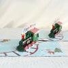 Snowy Journey with Colorful Train 3D Pop Up Christmas Card