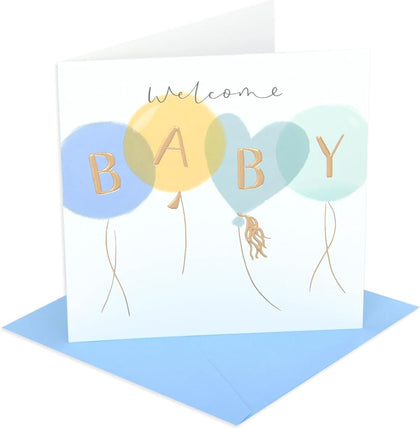Balloons Design New Baby Boy Congratulations Card