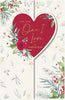 Heart and Flowers Design One I Love Christmas Card
