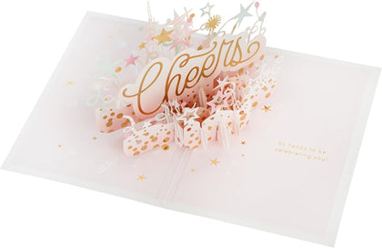 Stars & Banner Design 3D & Pop Up Cheers Birthday Card For Her