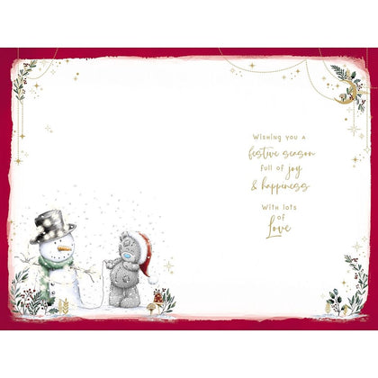 Bear And Snowman Son Christmas Card