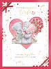 Bears With Bouquet Wonderful Wife Luxury Boxed Handmade Valentine's Day Card