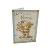 For A Dear Niece Cute Teddy & Bouquet Design Easter Card