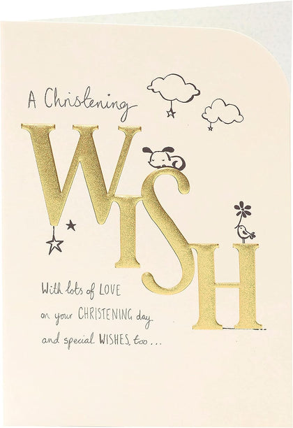 Sentimental Wish Design Christening Card 