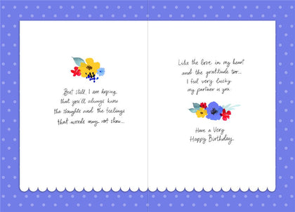 Willow Floral Bouquet Partner Birthday Card