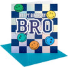 Checkerboard Smiley Faces Design Brother Birthday Card