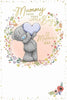 Bear Holding Blue Heart Mummy From Little Boy Mother's Day Card