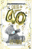Bear With Balloons 3D Photo Finish Keepsake 40th Birthday Card