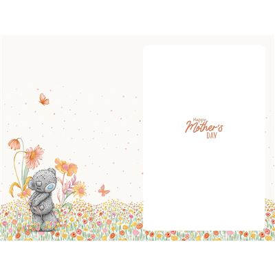 Bear Standing In Flowers Like A Mum Mother's Day Card