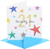 Colourful Stars Design 21st Birthday Card